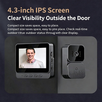 Interphone vidéo sans fil avec écran IPS 4,3 pouces, alimenté par batterie, application Tuya, carte SD, enregistrement local des vidéos des visiteurs