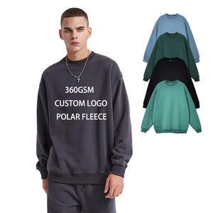 Sweat-shirt à col rond surdimensionné uni en polaire lourd 360GSM personnalisé AR2360 à manches longues pour unisexe pour l'automne - Product Image 1