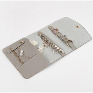 Bolsa de Cuero Gris Rectangular para Joyería, Bolsa de Viaje Portátil - Product Image 3