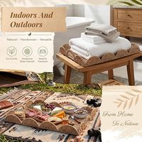 Plateau en corde de papier à bords ondulés, plateau tissé pour table basse, idéal pour la décoration intérieure, parfait pour la maison pour ranger le thé, les collations et les friandises