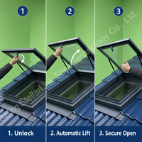Toit Incliné Moderne Pliant Manuel Étanche avec Support Pneumatique en Verre Trempé 5+14A+5 et Soudure Sans Soudure en Alliage d'Aluminium 6063-T5