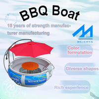 BBQ Boot Preis Wildwasser Freizeit Kunststoff Elektromotor Boote für Wasserpark Passagier Fähre BBQ Grill Donut Boote zu verkaufen