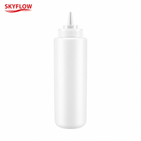 Bouteille de sauce en gros à presser, contrôle des portions, en PP de qualité alimentaire, 32 oz, blanche, rechargeable, pour buffet