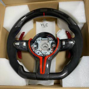 Volante in Pelle Personalizzato YLC Performance <span class=keywords><strong>M</strong></span> per BMW F07 F10 F18 <span class=keywords><strong>F20</strong></span> F21 F22 F30 F31 F32 M3 M4 F82 M5 F10 F90 X5 E90 Serie F - Product Image 1