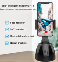 Yinzam Q1 Supporto per Telefono Intelligente con Rotazione a 360 Gradi, Mini Treppiede Portatile con Tracciamento del Viso per Registrazione Video Vlog