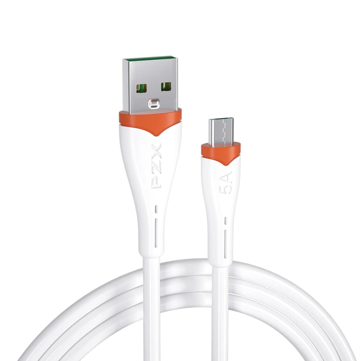 PZX USB 케이블 마이크로 USB 데이터 케이블 고품질 범용 저렴한 가격 1500MM 전화 TPE 5A 삼성 안드로이드 전화 화이트