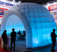 Dôme igloo gonflable en tissu Oxford avec éclairage LED blanc pour tente de fête, événement commercial, club de nuit