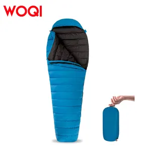 Pabrik WOQI penjualan langsung luar ruangan 3-4 musim cuaca dingin tahan air mumi dewasa berkemah turun kantong tidur