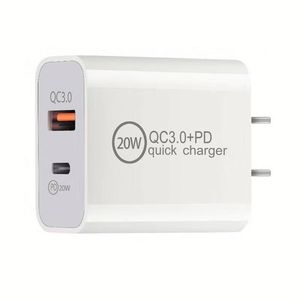 Best Selling US/EU/UK Charger 20W PD Quick <b>Charge</b> High Speed <b>Type</b> A+<b>C</b> Port USB-<b>C</b> Charger Fast Charger - Product Image 1