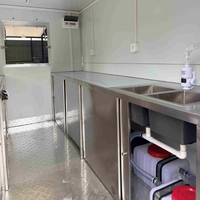 Camion de restauration mobile de 3 mètres au design moderne, remorque de traiteur carrée avec aménagement intérieur optimisé, à vendre