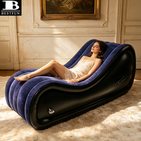 Canapé gonflable ergonomique portable en forme de S pour couples, chaise longue pour améliorer l'intimité, coussin de lit en velours pour rapports sexuels