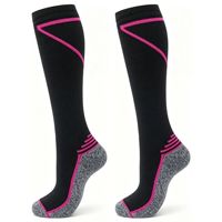 Chaussettes de compression sportives professionnelles jusqu'au genou pour la course à pied et le cyclisme - Chaussettes de compression graduée respirantes avec logo personnalisé