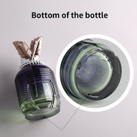Flacon de parfum de luxe en verre 50 ml, vide, rechargeable, avec pulvérisateur à pompe à sertir, pour marque de niche, sérigraphie