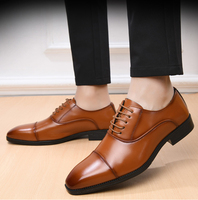 Nouvelles chaussures Oxford classiques pour hommes, à bout pointu, à lacets, avec semelle épaisse absorbant les chocs, semelle en caoutchouc antidérapante, chaussures de bureau pour affaires