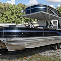 Bateau ponton double pont de 9 m (30 pi) avec toboggan pour fêtes et barbecues, à vendre