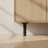 Pieds de support de meubles modernes en plastique noir réglables en hauteur - Remplacement pour armoire, canapé, lit, cuisine