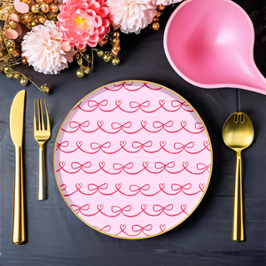 ชุดอุปกรณ์จัดงานวันเกิดเด็กผู้หญิง DAMAI สีฟ้าชมพู โบว์ผูก ผ้าเช็ดปาก แก้ว จาน ชามกระดาษแบบใช้แล้วทิ้ง - Product Image 2