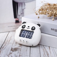 Minuterie de cuisson quotidienne à écran LCD électronique en forme de vache Panda pour le travail d'étude de cuisine avec conception de bétail laitier