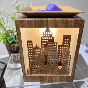 Prise standard américaine réchauffeur de cire métallique électrique brûleur de parfum <span class=keywords><strong>Scentsy</strong></span> en forme de tour bleue pour la fusion de bougies en verre à usage domestique - Product Image 5