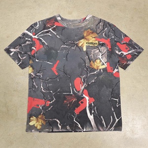 Camisetas de Manga Corta con Estampado Digital Completo, Estilo Urbano, 100% Algodón Tejido, 250 g/m², Hombros Caídos, Camuflaje - Product Image 3