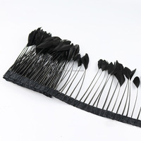 Plumes de canard blanches teintées en gros, garniture de plumes rayées pour vêtements de carnaval, tissus, dentelles, chapeaux et décorations de chapellerie
