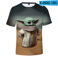 Sublimasi Polyester Mesh T-shirt 3D Digital Printing Pola Kustom Yoda T Shirt Film Anime Star T Shirt Wars
