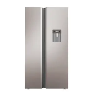 Refrigerador con panel de puerta blanco PCM, refrigerador con control eléctrico de lado a lado con dispensador de agua