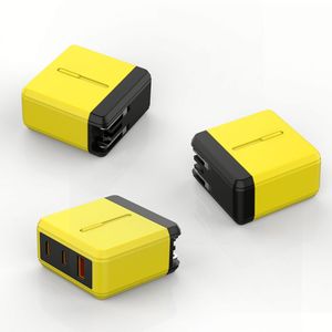 US <b>Plug</b> 65W Foldable GaN Charger Multi Functional Dual USB <b>C</b> Travel <b>Adapter</b> QC3.0 2C+A Charging Block - Product Image 5