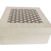Scatole in Legno Grezzo Personalizzate all'Ingrosso, Scatola Regalo in Legno Rivestita in Lino con Coperchio Decorativo Intagliato
