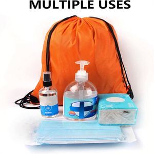 Wholesale Promotional Bsci Eco Friendly Waterproof Double <b>String</b> Handbag Nylon Drawstring Bag for Gym Traveling - Product Image 3