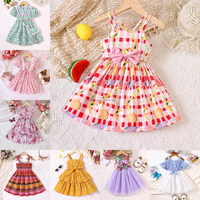 Robe de fête plissée pour filles, col rond, styles variés, motif floral uni, ceinture, en polyester, pour enfants de 2 à 12 ans, vente en gros