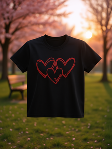 T-Shirt da Donna con Stampa a Cuori, Manica Corta, Collo Tondo, Casual, 100% Cotone, Regalo per San Valentino, Alla Moda ed Elegante - Product Image 2