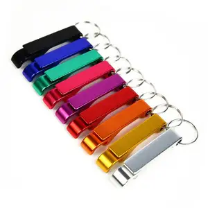 Q0320 Promotionele Mini Aluminium Ring Sleutelhanger Bierflesopener Op Maat