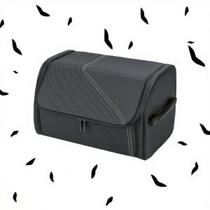 AOITO M9 Organisateur de coffre de voiture de luxe en cuir PU pliable avec compartiment en maille, fonction de suspension, pliable, pour dossier de siège de voiture, accès facile - Product Image 3