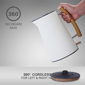 Hervidor Eléctrico Inalámbrico de Acero Inoxidable de 1.7L con Asa de Madera para Hotel - Product Image 4