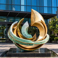 Estatua de Bronce Abstracta Contemporánea Personalizada, Pieza de Arte Metálico Hecha a Mano a Gran Escala para Decoración de Sede Corporativa y Parques