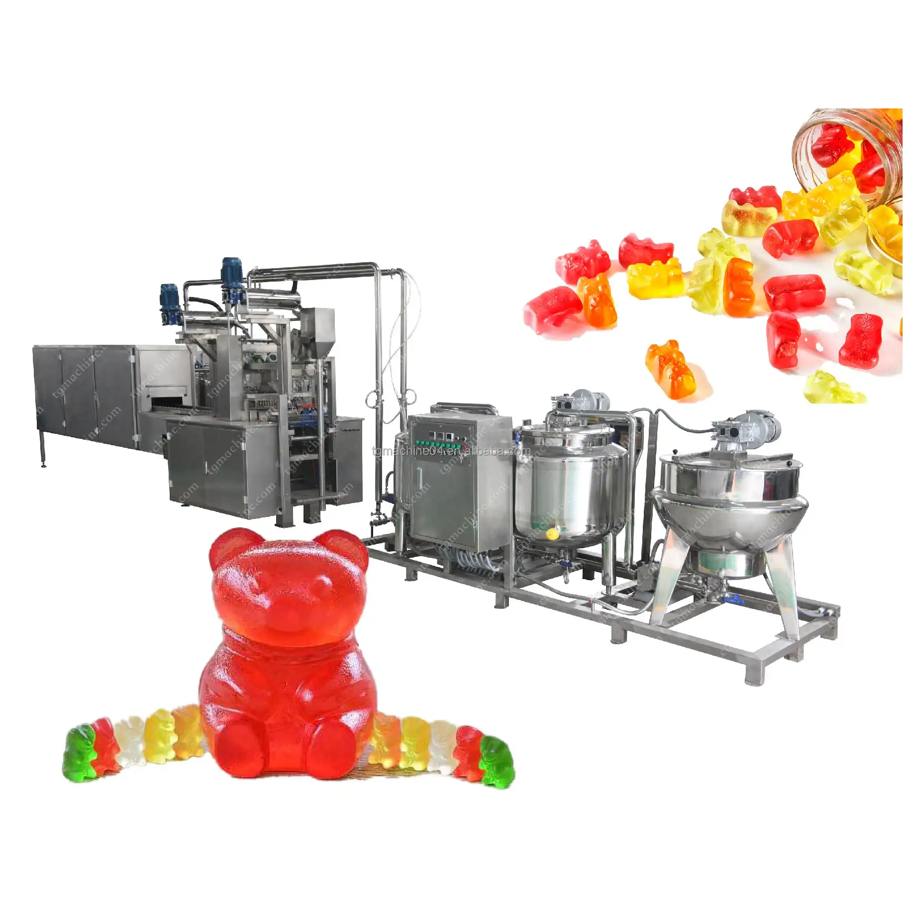 Centro Cheio de Doces Moles Que Faz A Máquina Linha de Produção de Geléia Gummy Bear Doces Que Faz o Equipamento