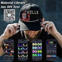 Cappellino da Baseball Luminoso con Display LED Multilingue, Messaggio Scorrevole, Cappello LED RGB Ricaricabile USB, Cappellini e Cappelli LED Programmabili