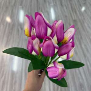 <span class=keywords><strong>Tulipanes</strong></span> artificiales de tacto real Decoración de floristería realista hecha a mano para el Día de San Valentín Graduación de Acción de Gracias Día DE LA Madre - Product Image 1
