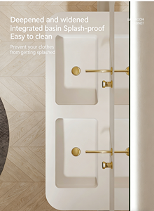 .Suspended design bathroom cabinet rock slab integrated basin small-sized bathroom washbasin cabinet - Product Image 6