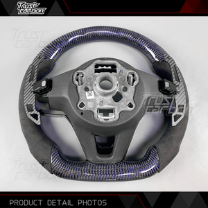 Volant sport en fibre de carbone bleu twill personnalisé pour Volkswagen Golf MK8 Passat 2020-2025 GTI GTD GLI ID4 Tera T-ROC - Product Image 5