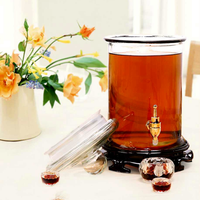 Bouteille en verre d'acacia et de Carboy, pot de 6.5 gallons, 1 gallons, 3 gallons, 5 gallons, pour la cuisine, pour le vin, en forme de baril