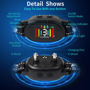 Collar de descarga eléctrica listo para perros Collar de perro eléctrico con control remoto Collar de ladridos de perro recargable impermeable - Product Image 2