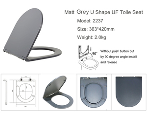 Siège de toilette à fermeture lente, gris mat, <span class=keywords><strong>noir</strong></span>, <span class=keywords><strong>blanc</strong></span>, urée à dégagement facile - Product Image 6