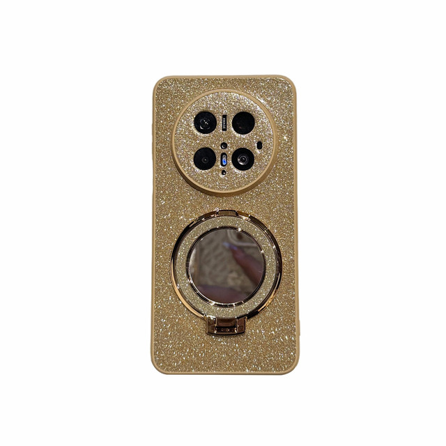 Girls Luxury Bling Mirror Ring Holder Mobile Phone Case for Huawei Mate 60 70 Pro Back Cover for Huawei P70 Nova 12 13 Pro