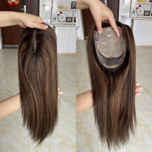 Topper de Cabello Humano Premium con Base de Seda para una Cobertura de Línea Capilar Perfecta - Product Image 1