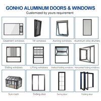 Fenêtre coulissante horizontale GONHO en alliage d'aluminium moderne avec garde-corps, vitrage simple, écoénergétique et coupe-vent