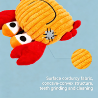Jouet pour chien en peluche, série Océan, en velours côtelé, avec son et papier rustique, pour le nettoyage des dents et l'auto-entretenue, soulage l'ennui