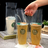 Gobelets et sacs en plastique PE transparents personnalisables avec logo pour jus, sodas et boissons énergisantes - Usage jetable simple/double gobelet, vente en gros
