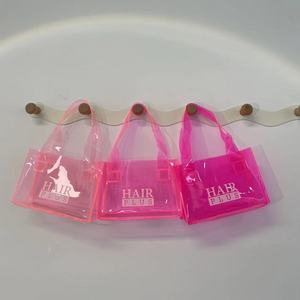 Hot for Clear Colored PVC Tote Shopping Bags Custom <strong>Logo</strong> PU Handle Mini Gift <strong>Gag</strong> Waterproof See-though Letter Pattern Durable - Product Image 5